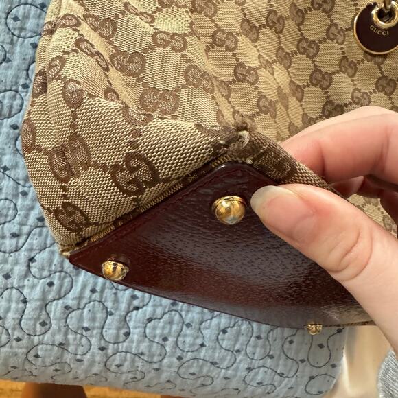 GUCCI Eclipse Small Tote In Canvas Red Designer Logo Bag bucket shoulder - Picture 14 of 16